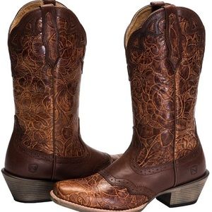 Noble Outfitters Womens All Around Tapered Toe Rose Cowboy Boots - Size 8